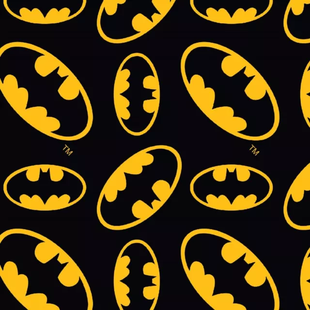 Dc Comics Batman Logo en Negro Acolchado Confección Algodón Tela para 50cm C15