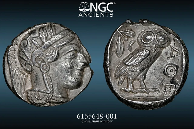 ATTICA. Athens. NGC Ch XF 5/5 3/5 - "OWL" 440-404 BC AR Tetradrachm 26mm 17.1g 1 ATTICA. Athens. NGC Ch XF 5/5 3/5 - "OWL" 440-404 BC AR Tetradrachm 26mm 17.1g 1