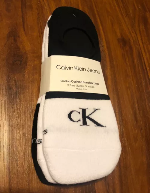 Calvin Klein Jeans Men Sneaker LINER Cotton Cushion 3-Pairs Multicolor Size 7-12