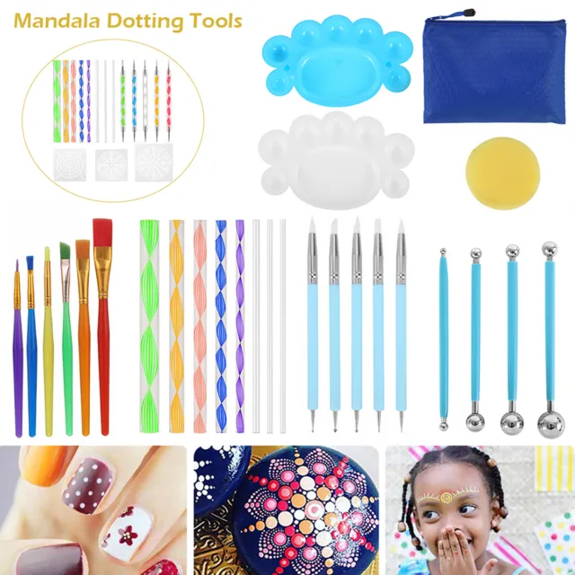 Mandala Dotting Tools Rock Painting Kits Pebble Art Set Drawing Pen Paint Brush↖
