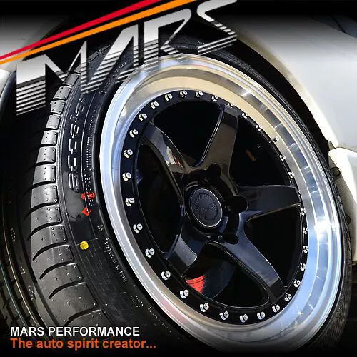 MARS MP-SP 18 Inch Concave Gloss Black Deep Dish Stag Wheels JDM Rims 5x114.3