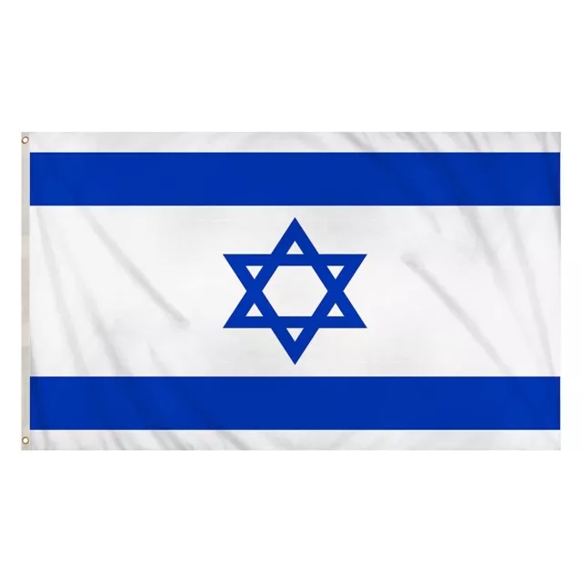 Large 5Ft X 3Ft Israel Flag Uk Israeli National Banner Colour With Brass Eyelets