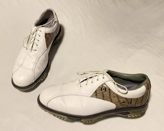 FOOTJOY DRYJOYS TOUR Leather Croc Men's Golf Shoes Size 10.5M 53643 $24 ...