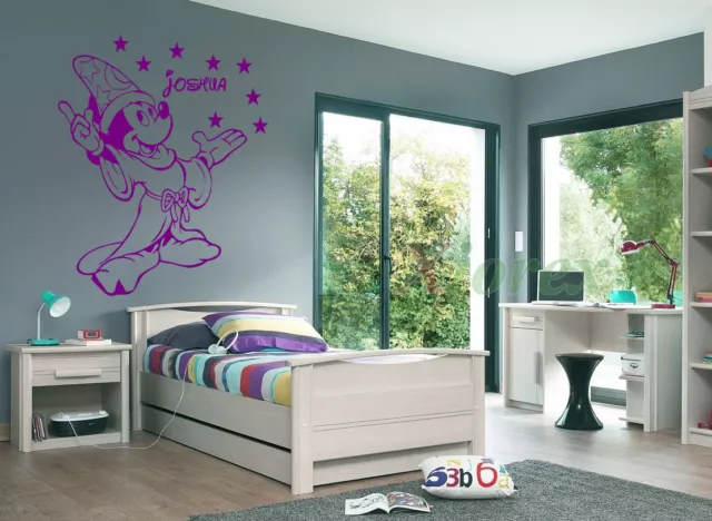 Micky Mouse Fantasia Personalised Wall Art Vinyl Graphic Sticker Wallpaper Decal