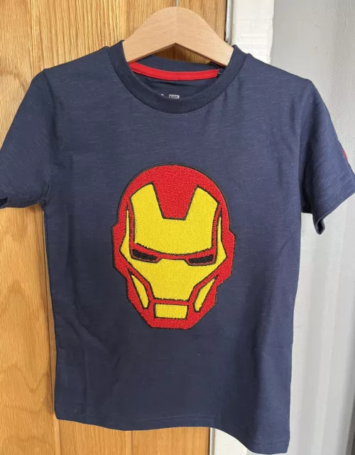 BRAND NEW Next Boys Navy Iron Man T Shirt Age 4-5 Years