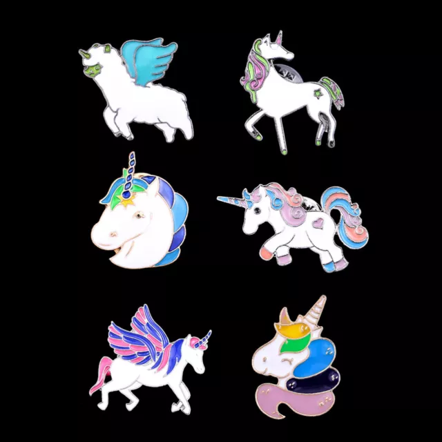 6 Pcs Unicorn Lapel Pin Mothers Days Gifts Christmas Plushies Cartoon