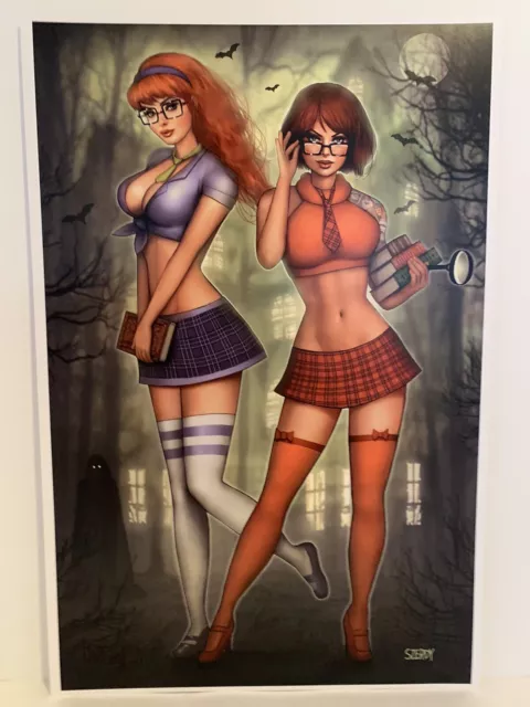 Velma Scooby Doo mystery comic art sexy horror 11x17 cartoon print Dan  DeMille