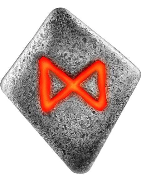 DAGAZ CAST RUNE Alphabet UV Effect 1 Oz Silver Coin 10 Mark Germania 2023