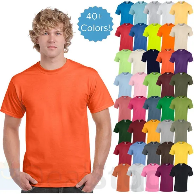 Gildan Mens Plain T Shirts Solid Cotton Short Sleeve Blank Tee Top Shirts G500