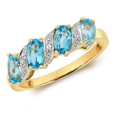 Diamant et Topaze Bleue or Jaune