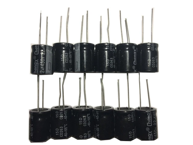 22uF 450V 16X20 +/-20% +105℃ 12 PCS Aluminum Electrolytic Capacitors