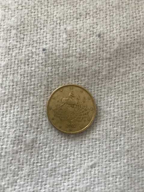Pièce De 50 Centimes Italie 2002 - Collection Rare, état Circulé, Frappe Allemande