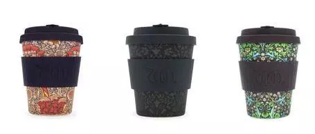 Ecoffee Cup 12oz William Morris  eco-friendly, reusable, melamine-free, PLA Cup