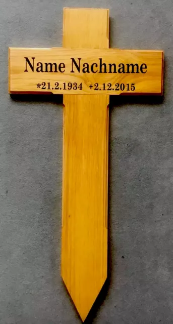 Grabkreuz , Holzkreuz , Straßenkreuz , Incl Beschriftung Nach Wunsch Ca. 81 cm