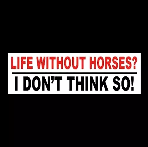 Funny "LIFE WITHOUT HORSES? I DON'T THINK SO" horse decal sign BUMPER STICKER