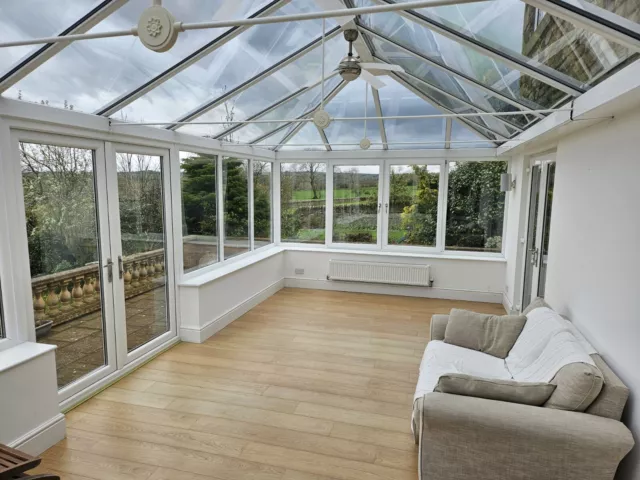 7.4m x 3.6m Large Double Hipped Edwardian Conservatory Fully Glazed