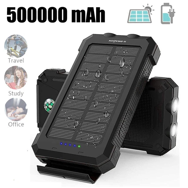 X-DRAGON Solar Power Bank 500000mAh External Battery Pack Portable Charger
