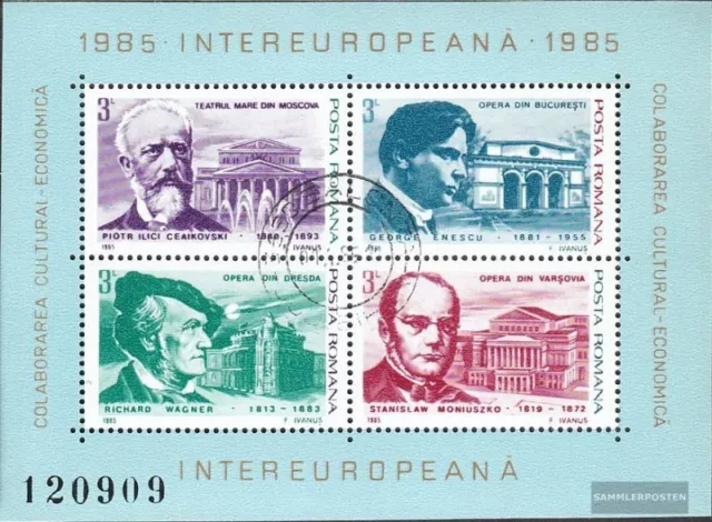 Romania block212 (complete issue) used 1985 INTEREUROPA