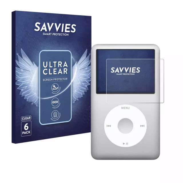 6x Savvies Film Protection Ecran pour iPod classic Gen 5-7 Film Protecteur Clair