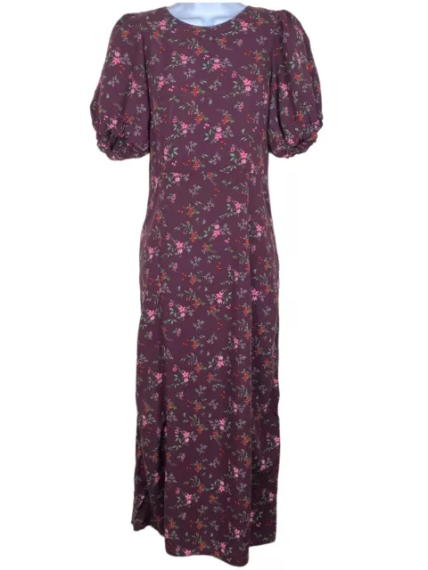 Old Navy Women's Burgundy Floral Keyhole Back Long Dress Plus Size M