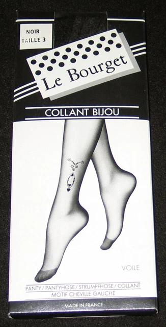 Collant Fantaisie Noir Dentelle Le Bourget - Taille 4, Style Renaissance, Neuf Avec étiquettes