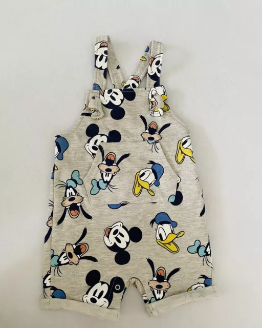 Disney Shortalls Dungarees Mickey Mouse Daffy Goofy Size 18 Months One Piece