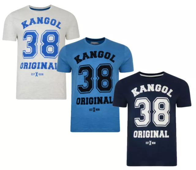 Kangol Mens T-Shirt 38 Original Printed Slim Logo Branded Print Top S M L XL