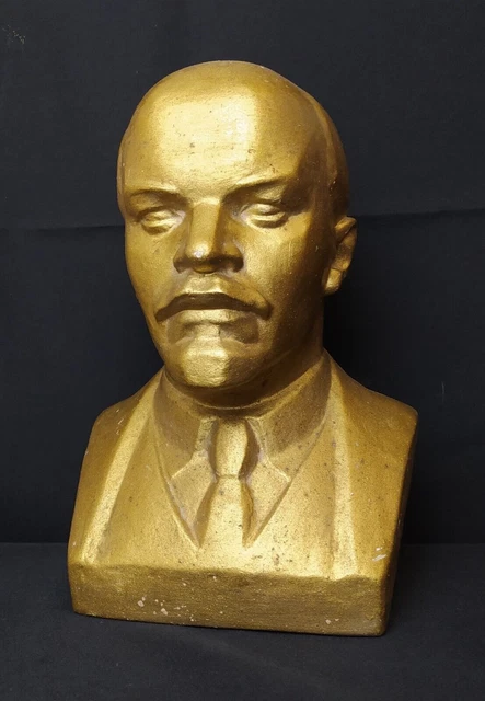 STATUA LENIN ORIGINALE URSS BUSTO GRANDE FIGURINA russa Scultura 300 mm 1970