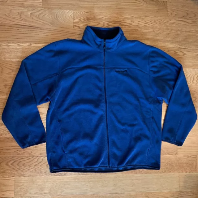 Timberland Blue Full Zip Long Sleeve Fleece Jacket Coat Jumper Mens Size 2XL EUC