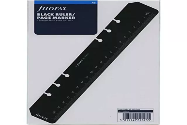 Filofax A5 Ruler Page Marker Black 1 Black