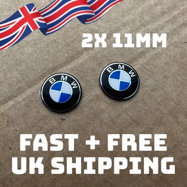 NEW 2 X BMW Key Fob Badge Logo Emblem Replacement Sticker 11mm Diameter New