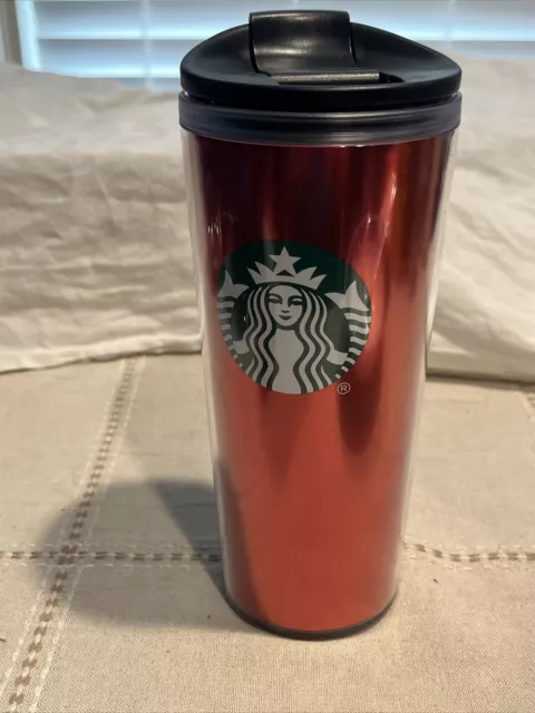 Red Sparkle Foil Starbucks Coffee Travel Mug Tumbler 16 oz 2018 With Black Lid