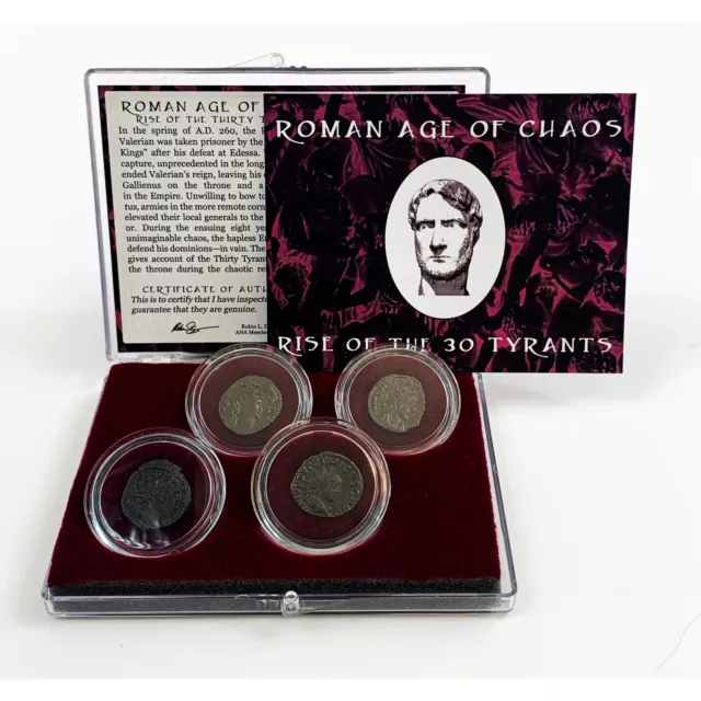 Roman Age of Chaos - Rise of the Thirty Tyrants 4-Coin Clear Box Set w COA