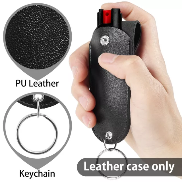 Pepper Spray Pouch PU Leather Pepper Spray Holster Mini Portable Women fruTP # 2