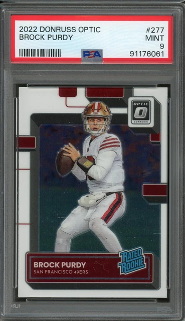 Carte Brock Purdy (49ers) – Optic Cracked Ice Prizm – PSA 9 – Rookie 2022 – #15/ – Panini