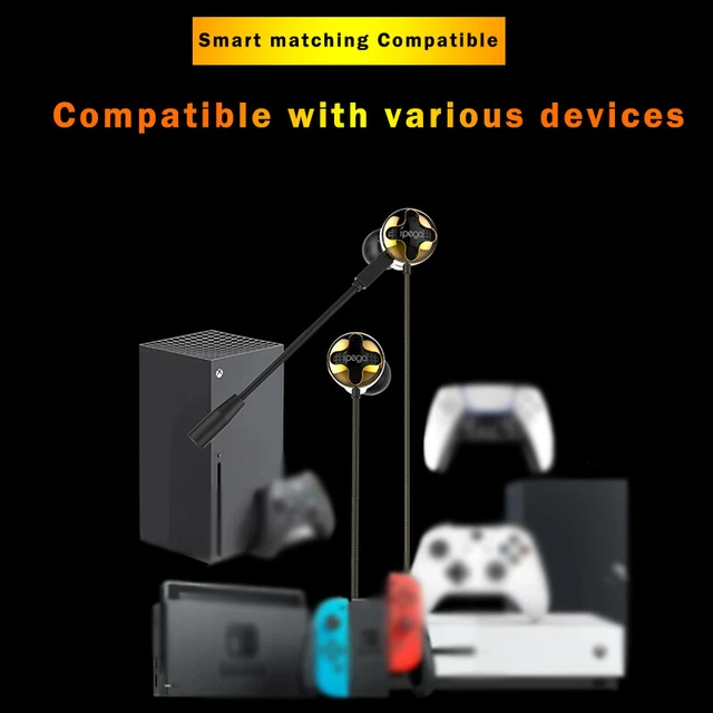 Écouteurs filaires universels de casque de jeu intra-auriculaire pour PS5 / PS4