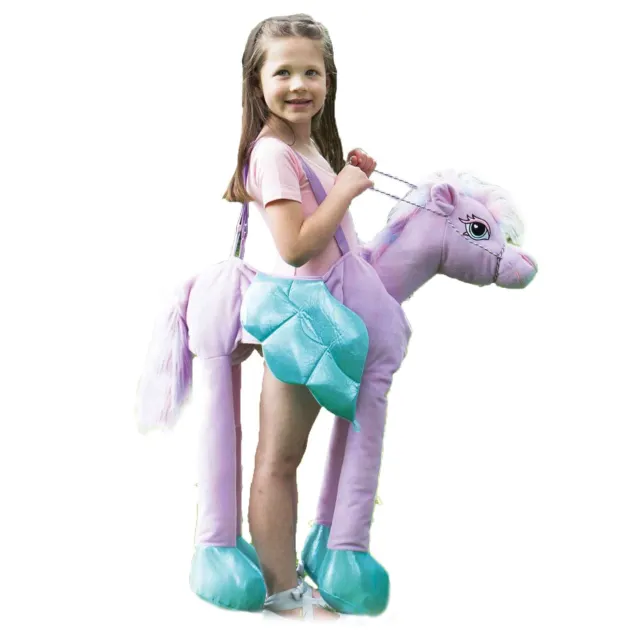 Infantil Violeta Ride En Caballo Cuento de Hadas Unicornio Paso En Fance Disfraz