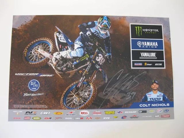 Colt Nichols, Supercross, Motocross, signed, autographed, 11x17 poster, COA will be included Colt Nichols, Supercross, Motocross, signed, autographed, 11x17 poster, COA will be included