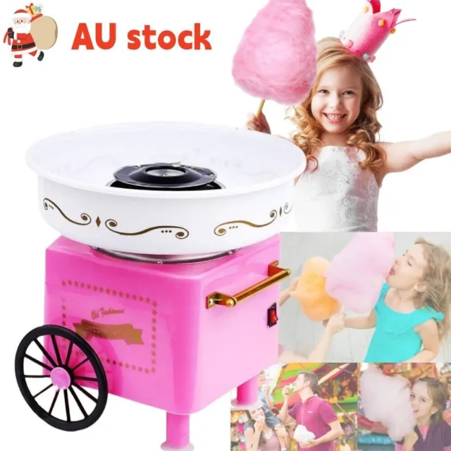 Electric Fairy Cotton Candy Maker Pink Floss Home Machine Sugar for Kid Party