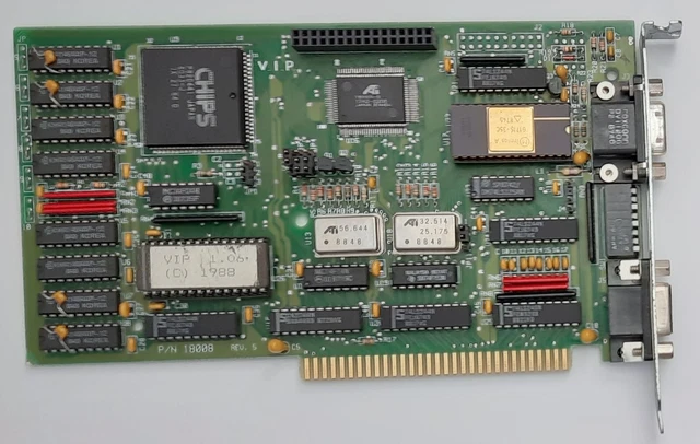 TARJETA GRÁFICA ATI VIP 8-bit ISA VGA (16899-0, P82C441, 256KB, EGA ...