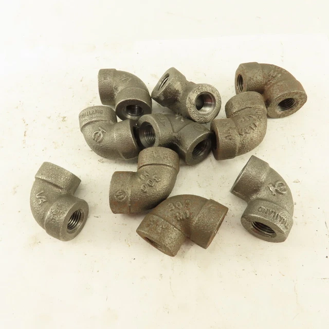 Schedule 80 Malleable 90° Elbow 1/4"NPT  Black Pipe Fitting Lot of 10