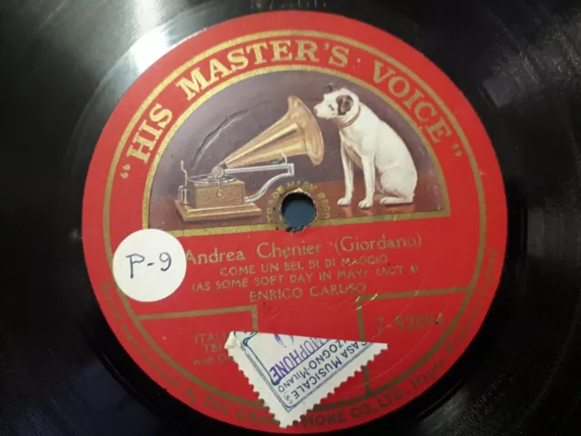 78 giri-10"ENRICO CARUSO" ANDREA CHENIER" HIS MASTER'S VOICE" 7-52094,Monostampa