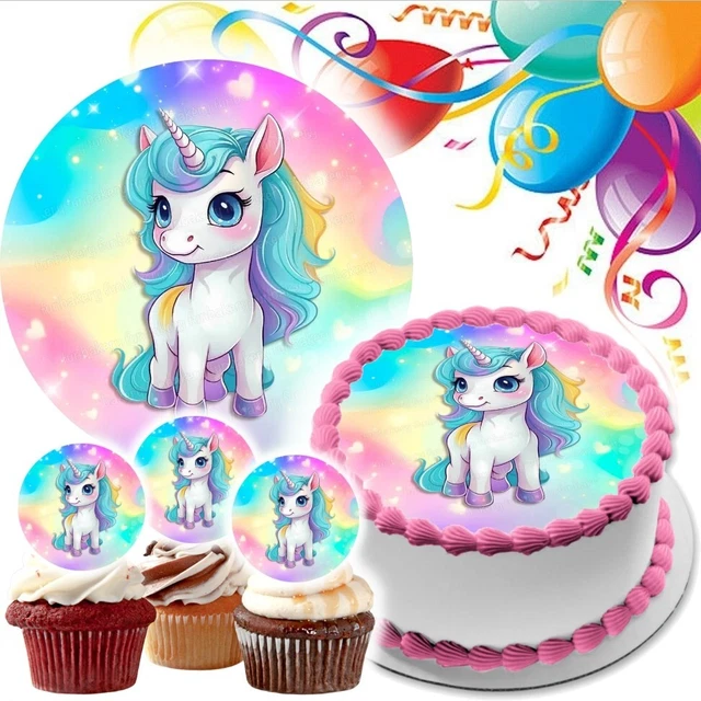 Amosfun Einhorn Cake Topper & Cupcake-Wrapper Set – 24-teilig, Für Geburtstag, Baby Shower, Kinderparty