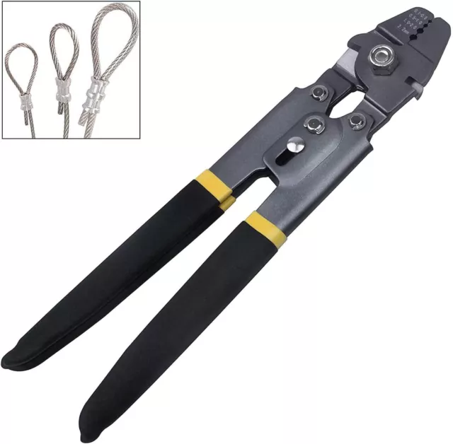 Wire Rope Crimper Sleeve Crimping Tool, Hand Crimping Pliers Set Crimp Sleeves