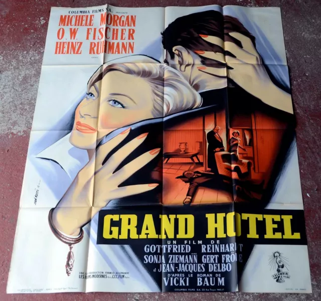 GRAND HOTEL (1959) Michèle Morgan  Affiche cinéma 120X160cm MASCII