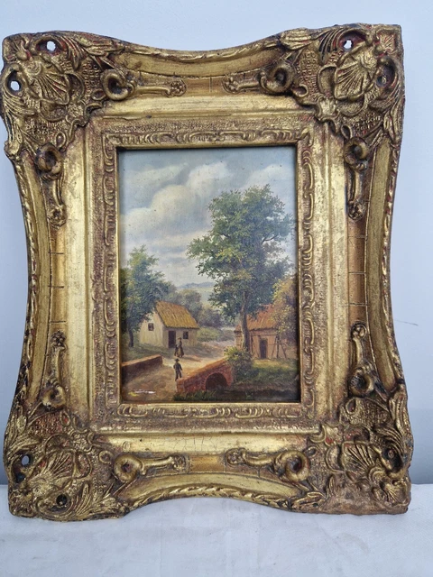 Très Beau Tableau Peinture - Huile sur Panneau - Signé Delacour 1894