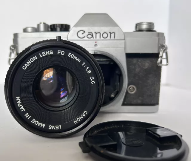 Canon TX SLR 35mm Film Camera with 50mm Lens and Cap *As Is-Estate Find