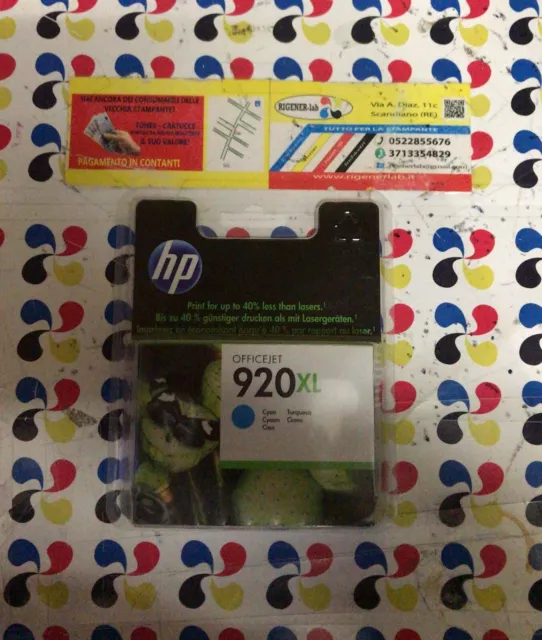 HP 920 XL Ciano cartuccia originale CD972A  6000 6500 7000 7500 vedi desc.