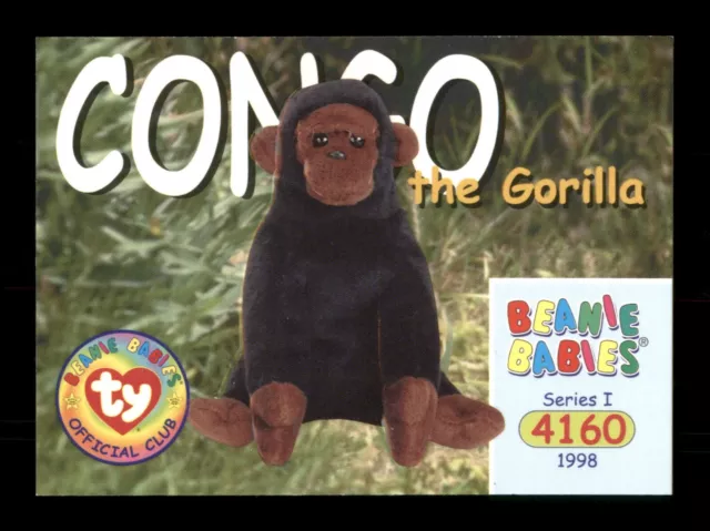4160 Ty Beanie Baby Congo The Gorilla 63 1998 Series 1 Trading Card TCG CCG