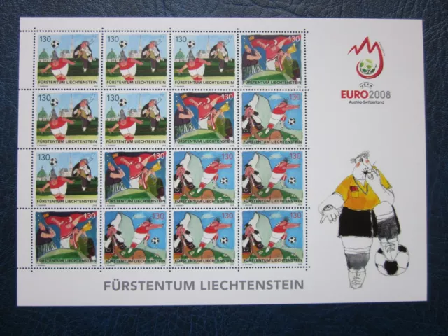 Liechtenstein 2008 MiNr. 1479-1481, Fußball-EM,  Zd-Bogen, postfrisch